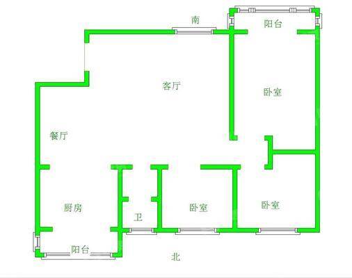 禧福荷堂C区3室2厅1卫107㎡