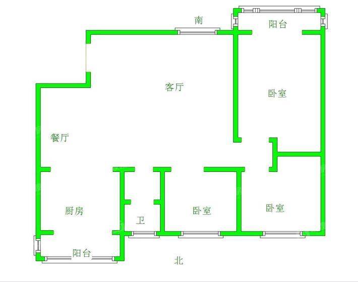禧福荷堂C区3室2厅1卫107㎡