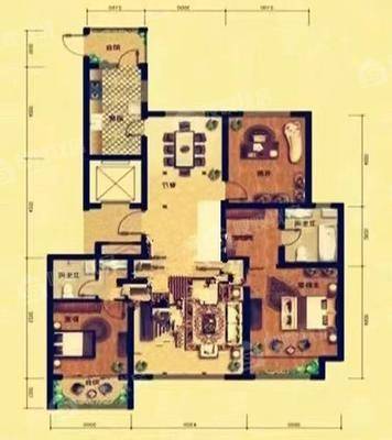 天成郡府西区3室2厅2卫144㎡