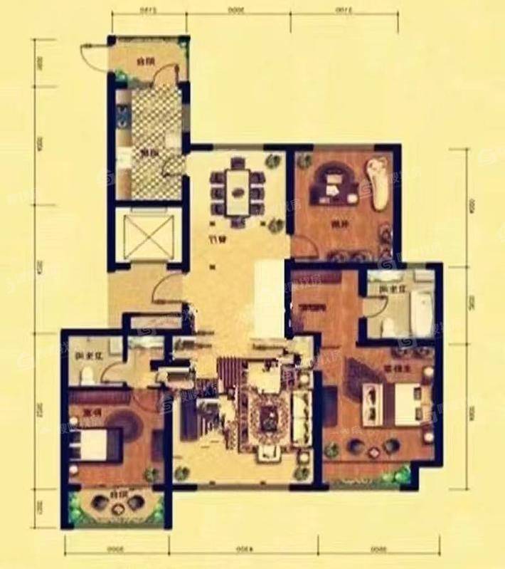 天成郡府西区3室2厅2卫144㎡