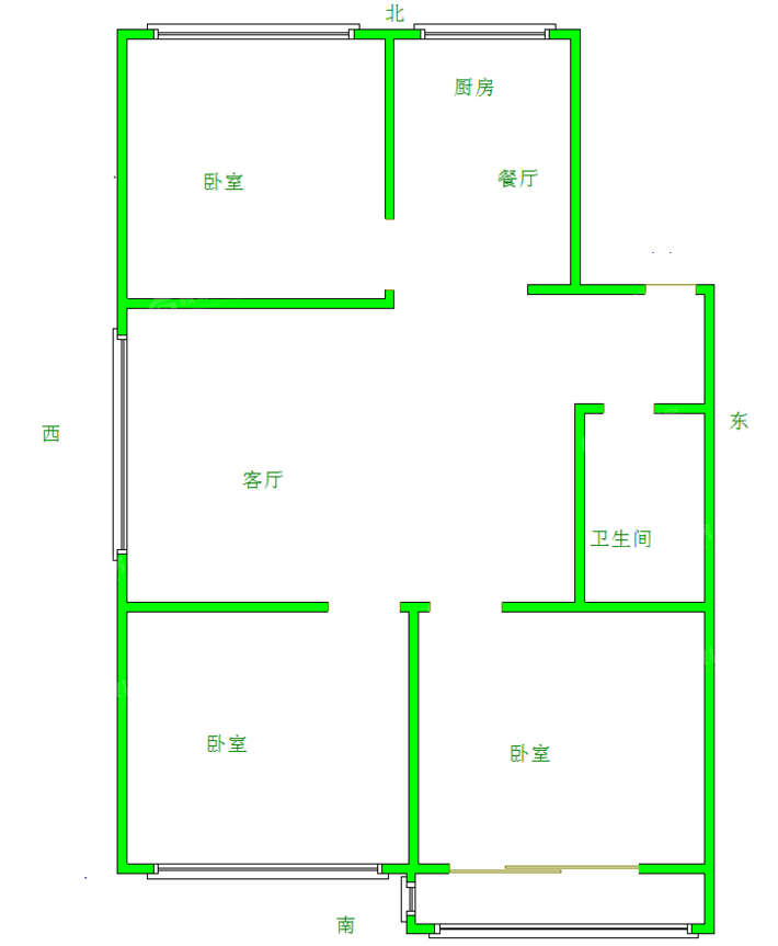 轻纺宿舍3室2厅1卫95㎡