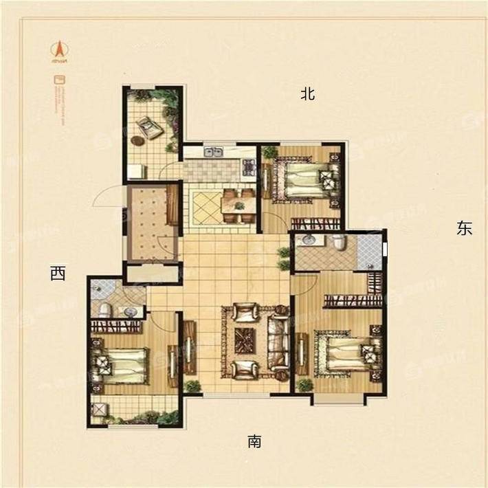 天成熙园三期3室2厅2卫125㎡