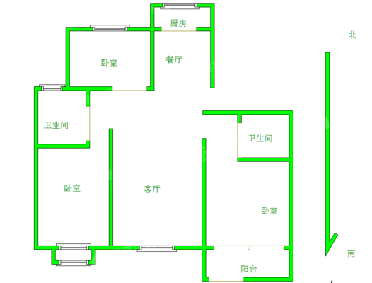 天成熙园二期3室2厅2卫121㎡