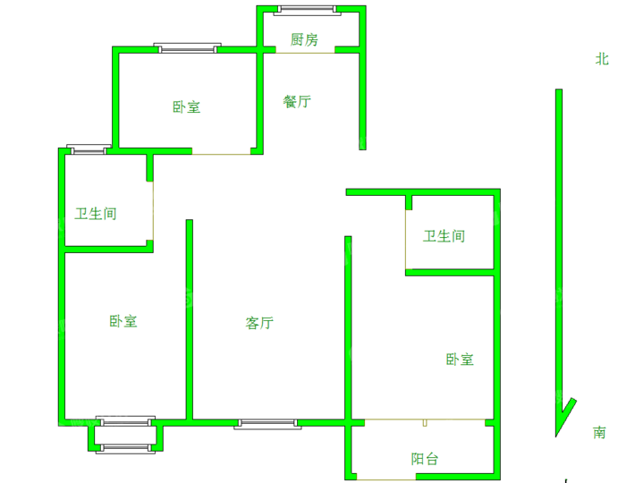天成熙园二期3室2厅2卫121㎡