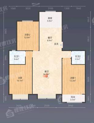 天成和园3室2厅2卫126㎡