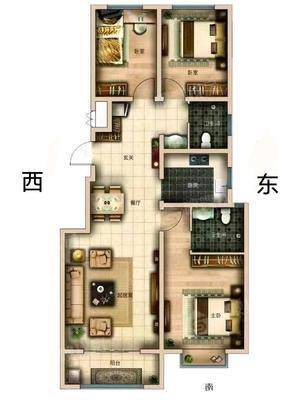 运河樾府3室2厅2卫120㎡