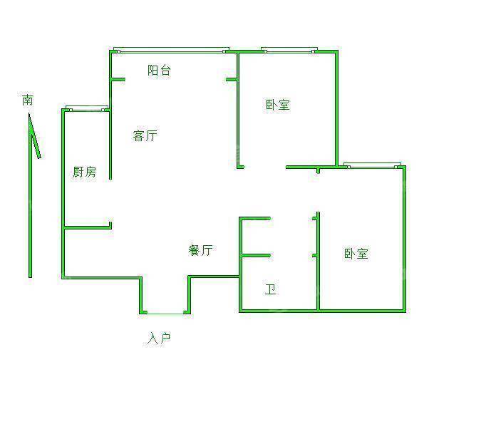 天成明月洲西区2室2厅1卫89㎡