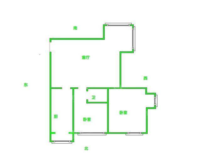 御河新城西区2室2厅1卫77㎡