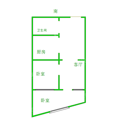 鼓楼上城西院2室1厅1卫71㎡