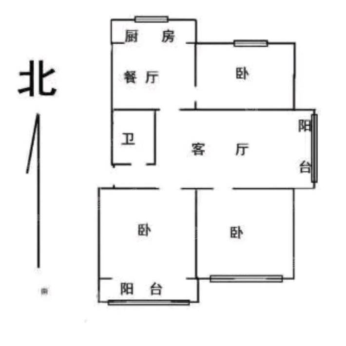 颐和家园3室1厅1卫105㎡