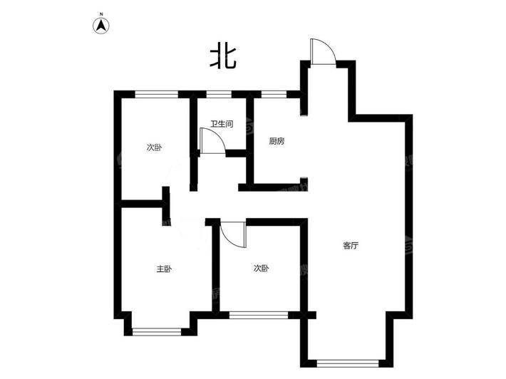 吾悦华府3室1厅1卫97㎡