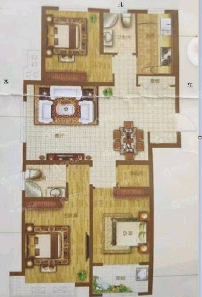 龙岸清华3室2厅2卫127㎡