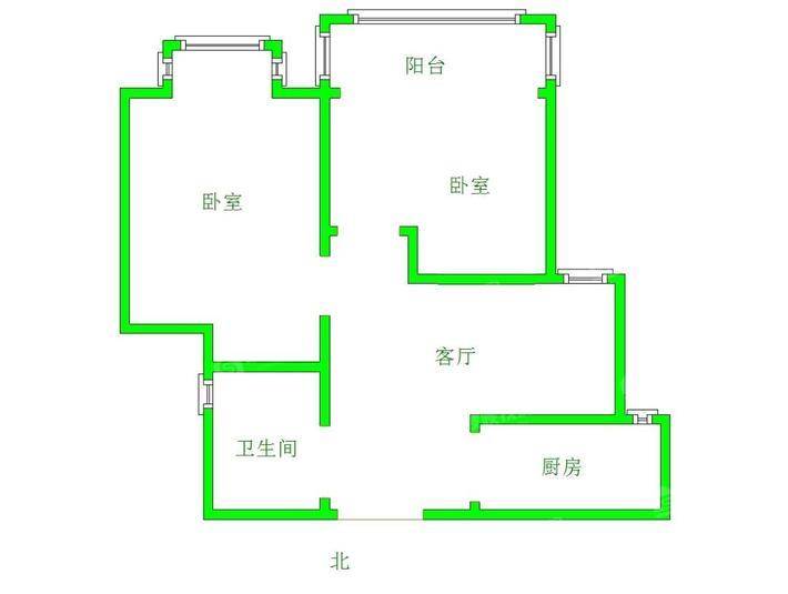 凤凰城（B区）2室1厅1卫62㎡