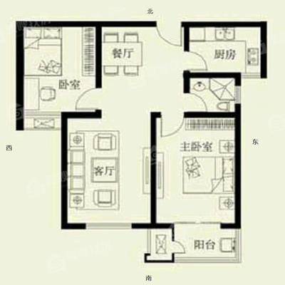万泰丽景西区2室2厅1卫85㎡