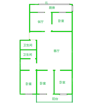 电业局工程队小区（维明路）4室2厅2卫158㎡
