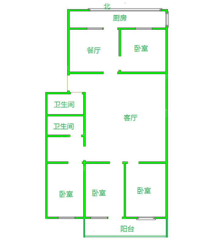 电业局工程队小区（维明路）4室2厅2卫158㎡