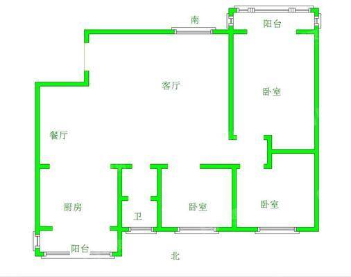 禧福荷堂C区3室2厅1卫107㎡