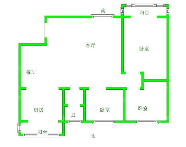 禧福荷堂C区3室2厅1卫107㎡