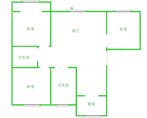 天成诚园一期3室1厅1卫108㎡