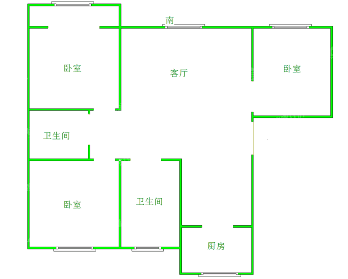 天成诚园一期3室1厅1卫108㎡