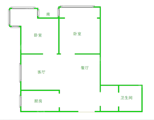 天成郡府东区2室2厅1卫87㎡