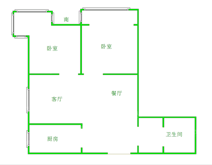 天成郡府东区2室2厅1卫87㎡