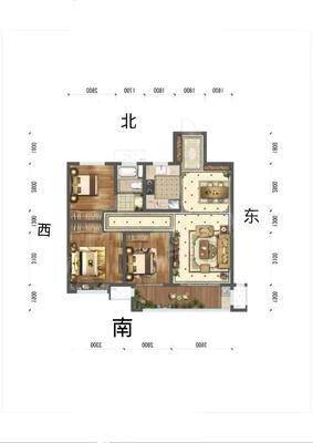 吾悦华府3室2厅1卫112㎡