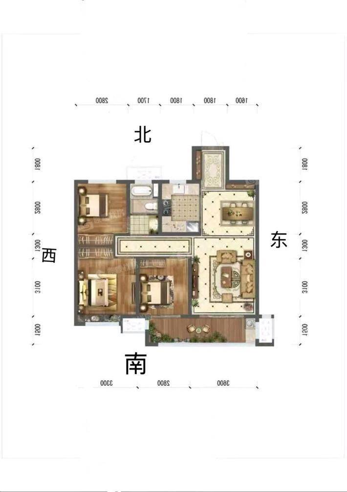 吾悦华府3室2厅1卫112㎡