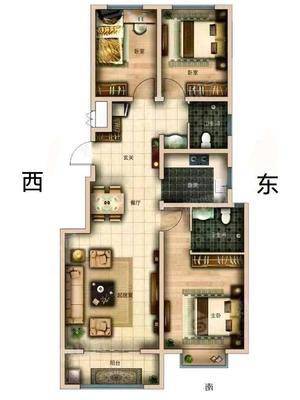 运河樾府3室2厅2卫125㎡