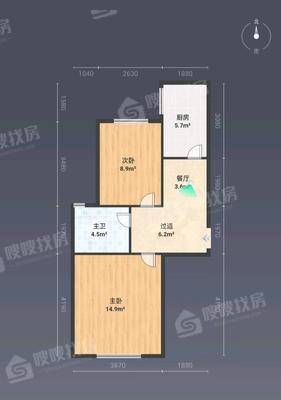 天成观澜二期（东区）2室1厅1卫52㎡