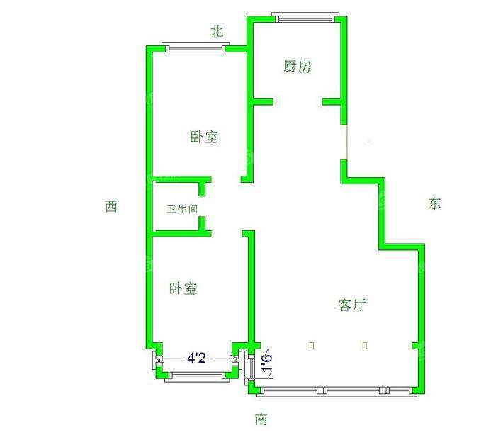 天成熙园三期2室2厅1卫89㎡