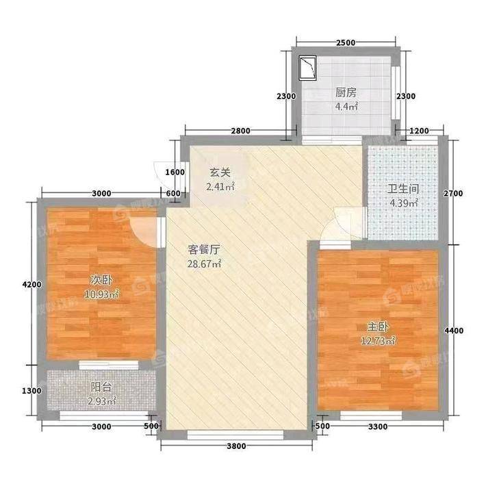 塞纳左岸2室2厅1卫96㎡