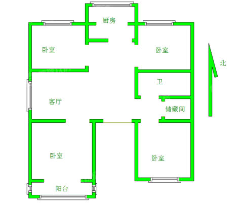 电厂宿舍4室2厅1卫126㎡