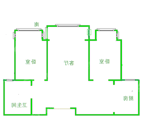 恒大悦府2室2厅1卫87㎡