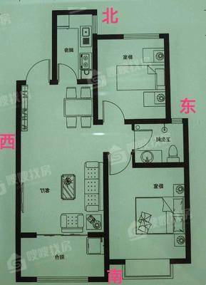 嘉禾一方二期2室2厅1卫89㎡