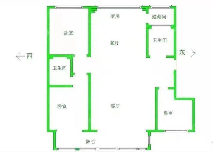 孔雀城B区3室2厅2卫139㎡