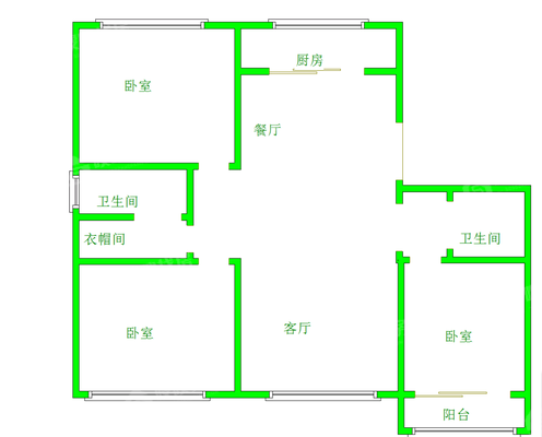 天成郡府西区3室2厅2卫135㎡