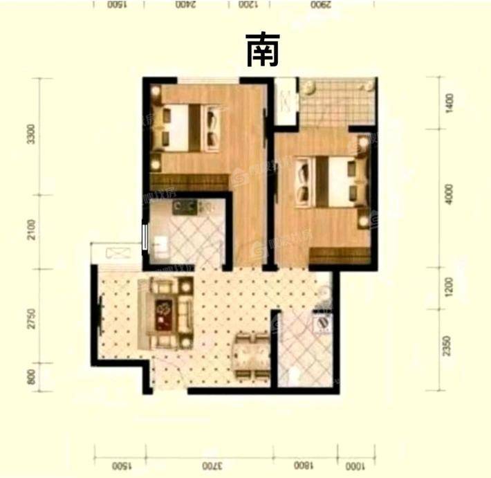 金域华城（金茂府）2室2厅1卫73㎡
