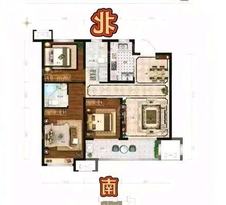 荣盛花语城3室2厅2卫106㎡