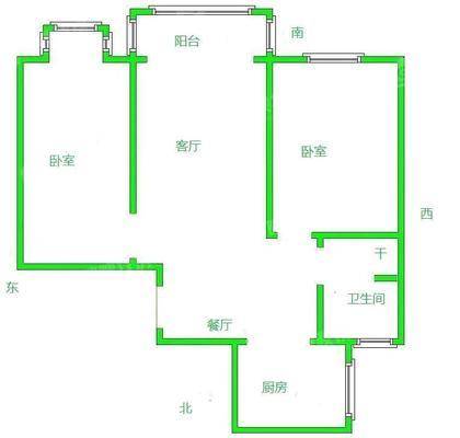 嘉禾一方二期2室2厅1卫97㎡