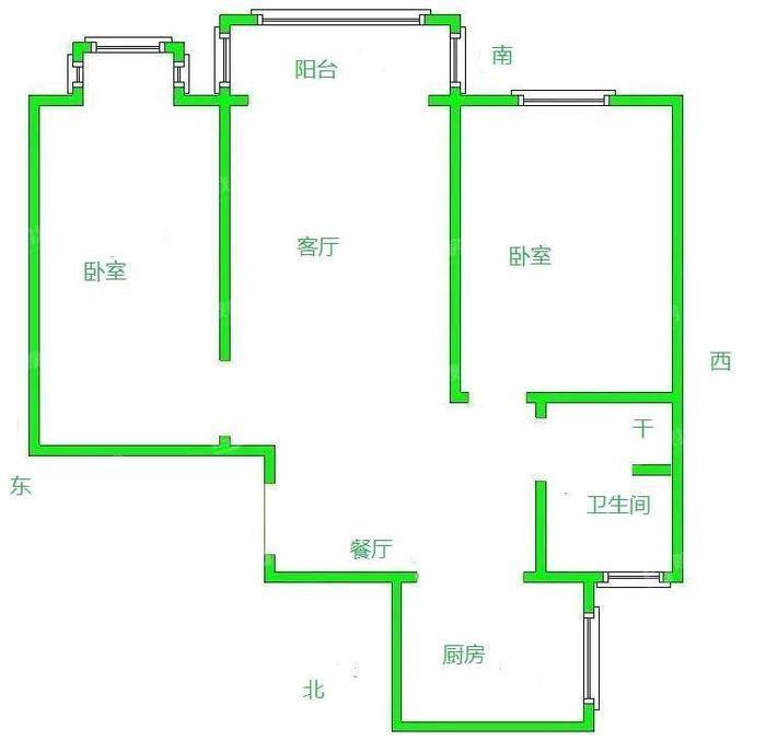 嘉禾一方二期2室2厅1卫97㎡
