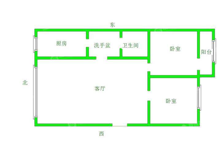 欣园小区2室1厅1卫84㎡