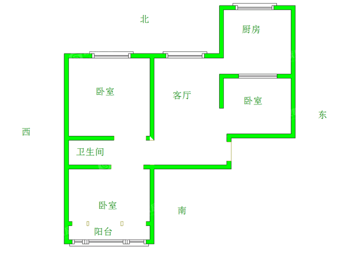 万泰丽景西区3室1厅1卫92㎡