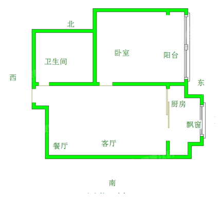 福地阳光都市小区1室1厅1卫63㎡