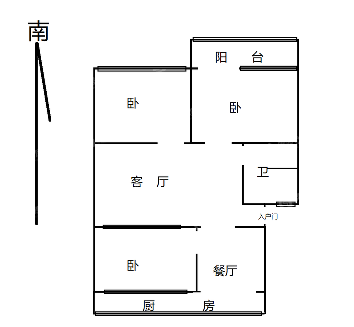 华西南区3室2厅1卫93㎡