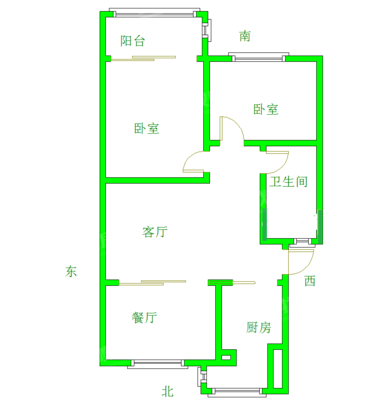 四合家园2室2厅1卫84㎡