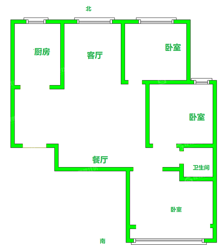 榕城世家3室2厅1卫116㎡