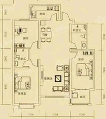 天成郡府东区3室2厅1卫130㎡