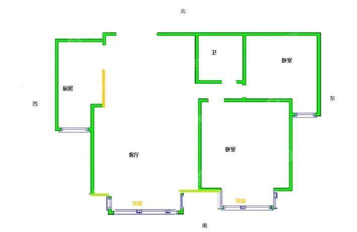 御河新城东区2室2厅1卫85㎡