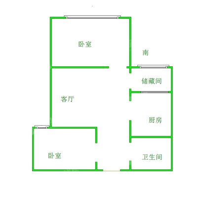 万润绿景园2室1厅1卫56㎡